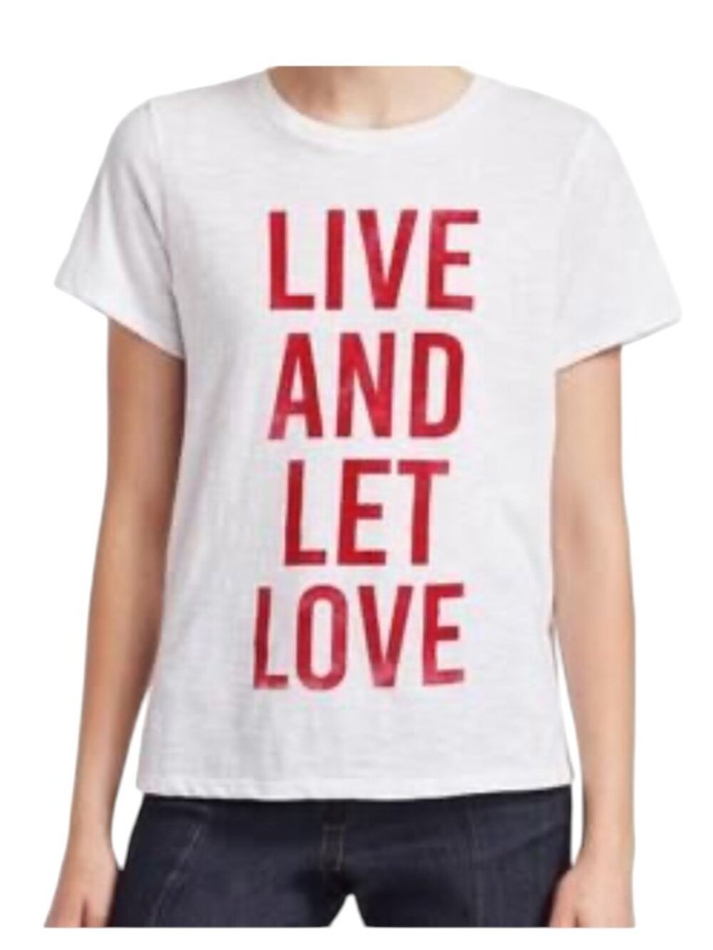 Cinq a Sept Graphic T Shirt Slub White Women's M
